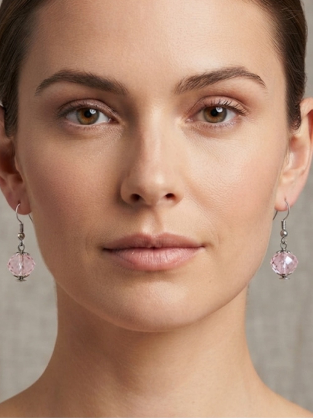 Delicate Pink Crystal Drop Earrings - Women Jewelry